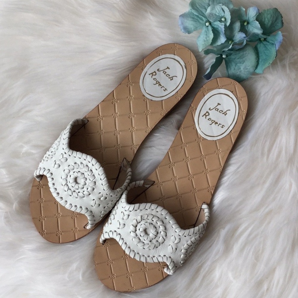Jack Rogers White Slide Sandals